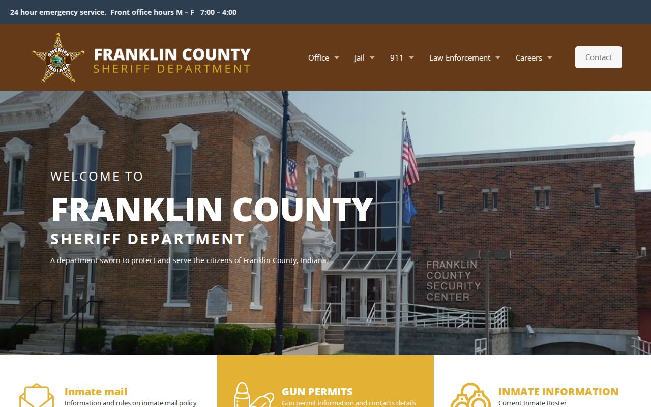 Franklin County Sheriff official warrant and wanted-notice source