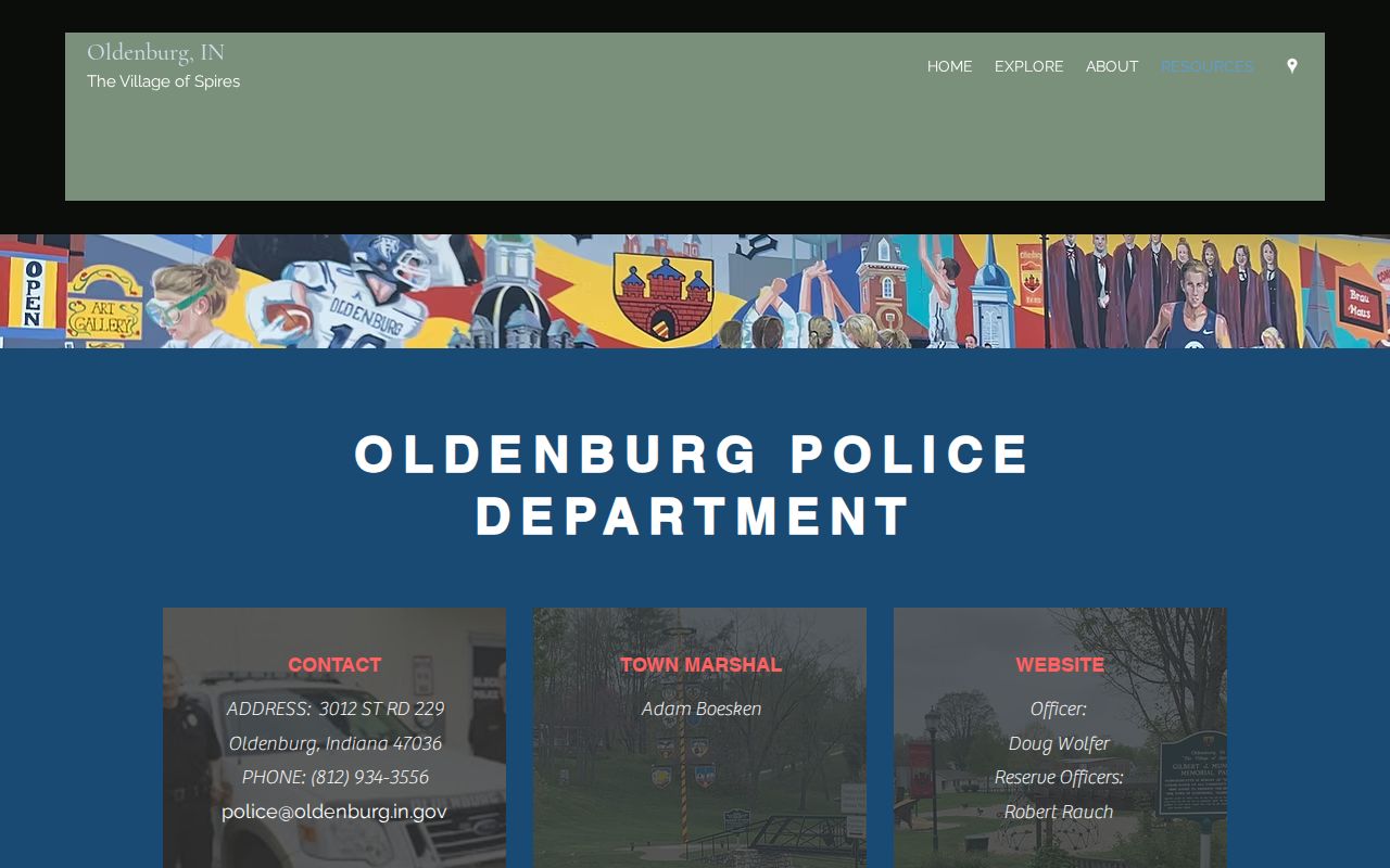 Oldenburg Police official source for Franklin County arrest and booking records
